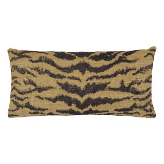 Schumacher Shivalik Hills Tiger Lumbar Pillow In Gold For Sale