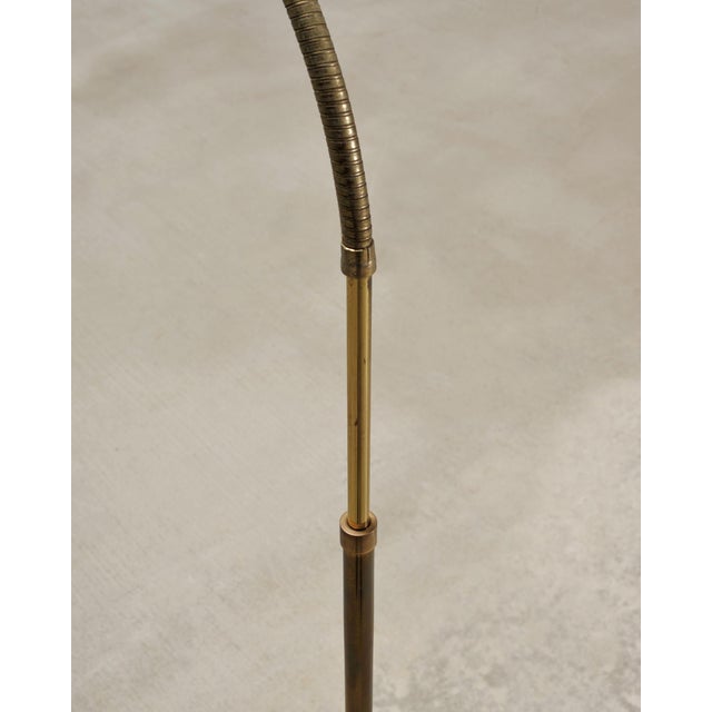 Late 20th Century Mid-Century Modern Patinated Brass Adjustable Pharmacy Floor Lamp For Sale - Image 12 of 16