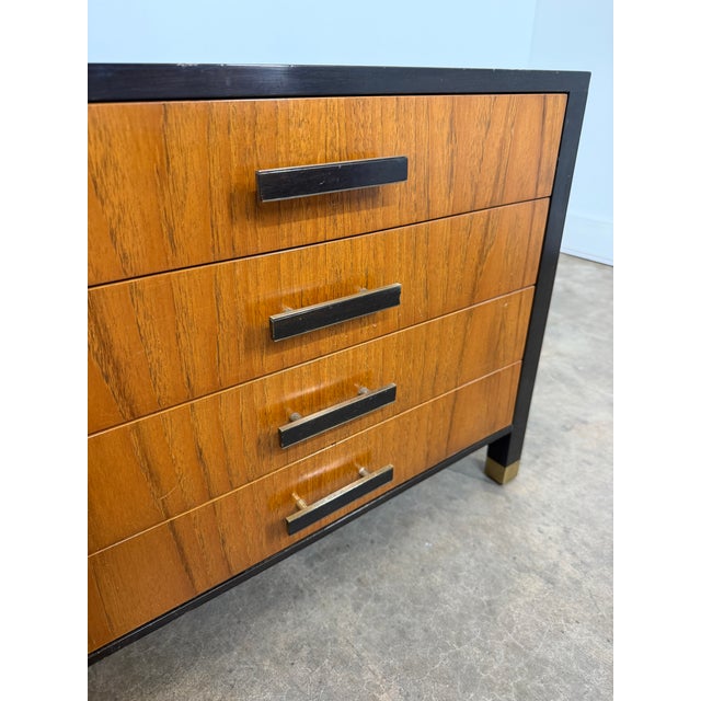 Wood Mid 20th Century Pair of Harvey Probber Ebonized Wood and Brass Nightstands or Side Tables For Sale - Image 7 of 18
