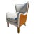 Lillian August Style Wingback Chairs, Pair – Oatmeal Beige Mistral Upholstery, Diamond-Stitched Faux Leather, Nailhead...