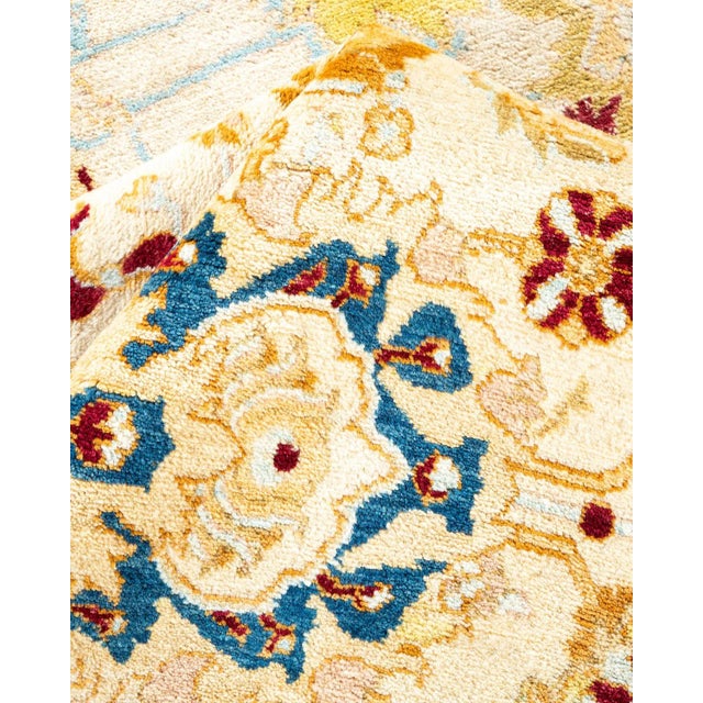 Textile Vintage Moroccan Hand Knotted Wool Area Rug, Ivory - 6'2" X 9'9" For Sale - Image 7 of 9