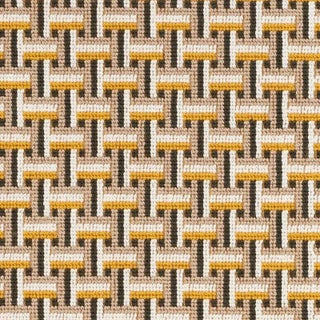 Sample - Schumacher Saxon Epingle Fabric in Ochre For Sale