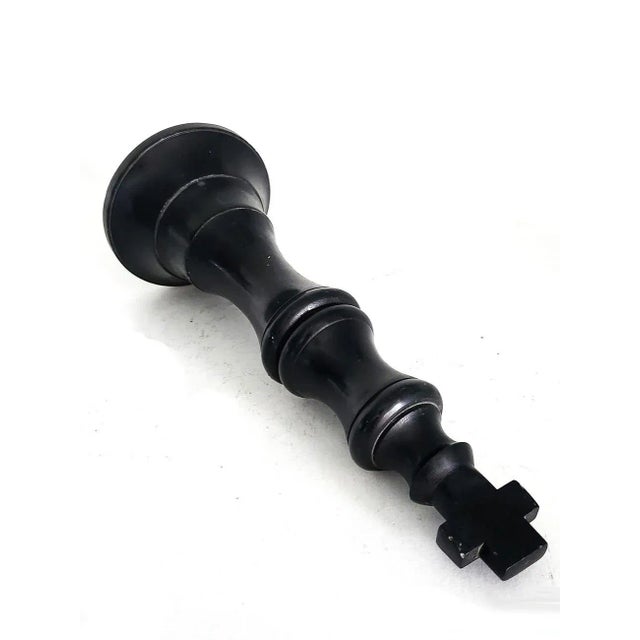 Vintage Black Onyx Large Chess Piece King Figurine/Bookend For Sale - Image 9 of 11