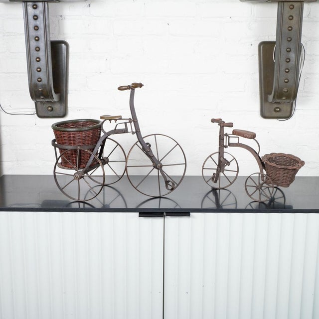 1940s Vintage Iron Tricycle Sculptures - a Pair For Sale - Image 5 of 11