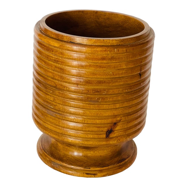 Mid Century Modern Bamboo Wood Planter For Sale