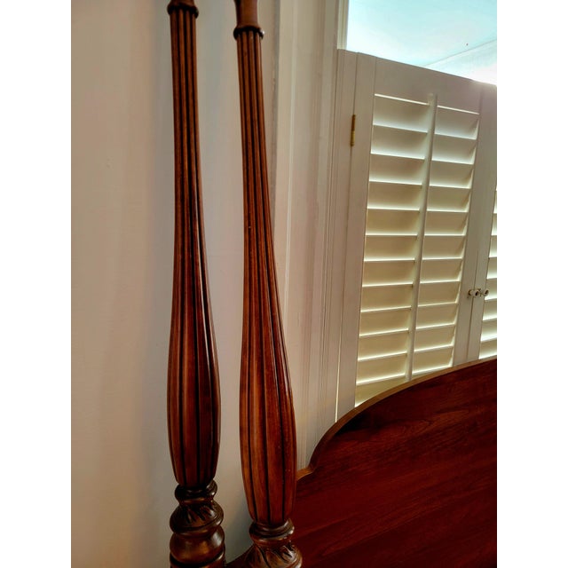 Burnt Umber 1980s Cherry Queen/Full Four-Poster Rice Bed For Sale - Image 8 of 18