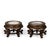Chinese Pair of Marble-Inset Rosewood Stands | Chinese | 20th Century | Provenance: David H. Murdock Collection For Sale - Image 3 of 3