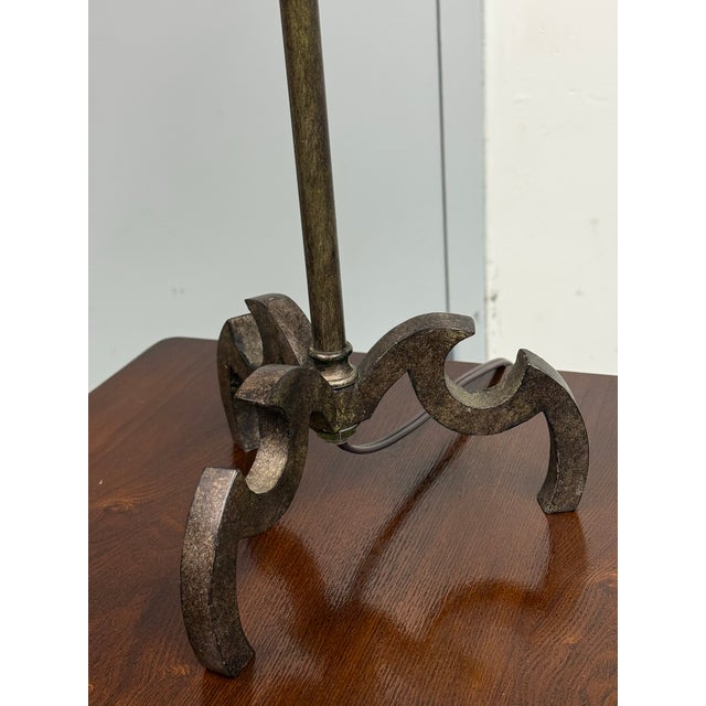 Brown Rustic Wrought Iron Table Lamp For Sale - Image 8 of 12
