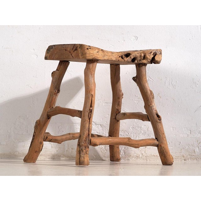 Antique wabi sabi style stool (c.1900) Dimensions: Length: 42 cm Depth: 27 cm Height: 50.5 cm Style: Primitive Materials...