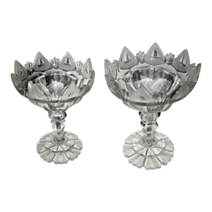 19th century English Georgian Flint Glass Compote - A Pair