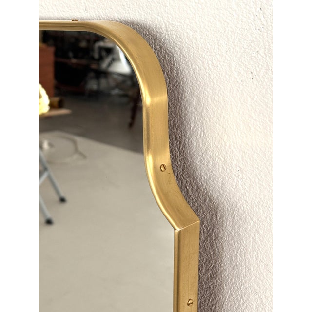 1950s Large Mid-Century Modern Italian Floor Mirror with Brass Frame, 1950 For Sale - Image 5 of 17