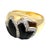 Black Vintage 14k Gold Onyx & Diamond Foliate Design Ring, Size 6.75 For Sale - Image 8 of 12