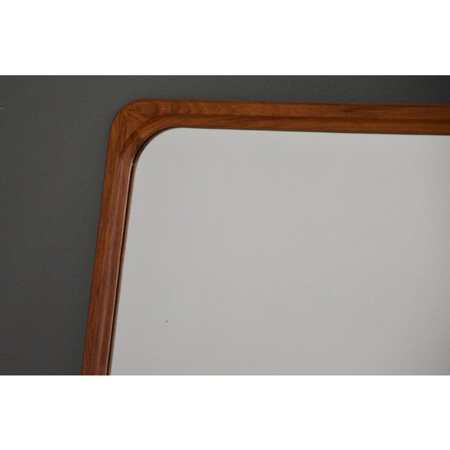 1960s Danish Modern Teak Mirror For Sale - Image 4 of 5