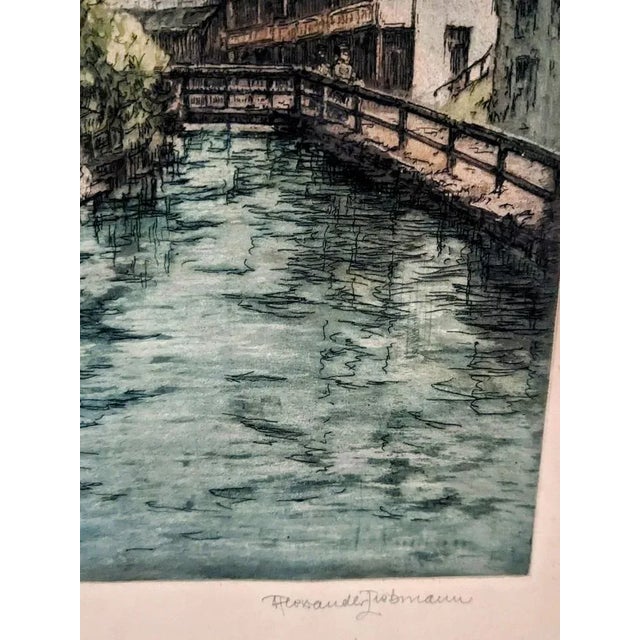 Original Hand Colored Etching signed Harold Liebmann. Printed by Wohlgemuth & Lisser, Berlin Liebmann (1895 - 1960) was...