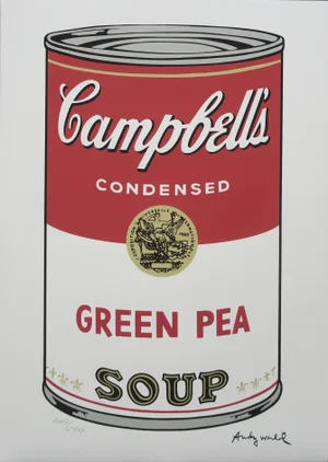 1986 Carnegie Museum of Art Andy Warhol Campbell's Soup Green Pea Lithograph