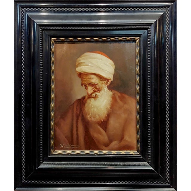 Raphaël Chichmanian -Portrait of an Islamic Patriarch- Armenian Oil painting-c1900s Oil painting on canvas - Signed circa...