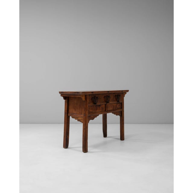Chinese 19th Century Chinese Provincial Wooden Console Table With Drawers For Sale - Image 3 of 18