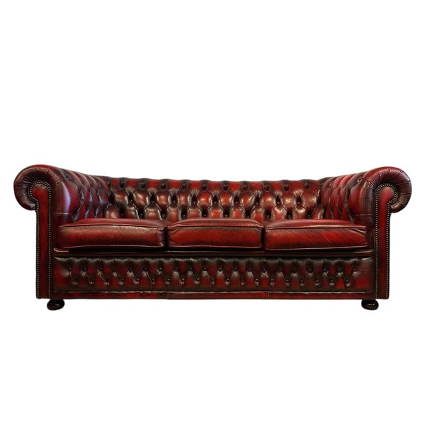 Animal Skin Chesterfield Leather Sofas from Winchester, Set of 2 For Sale - Image 7 of 9