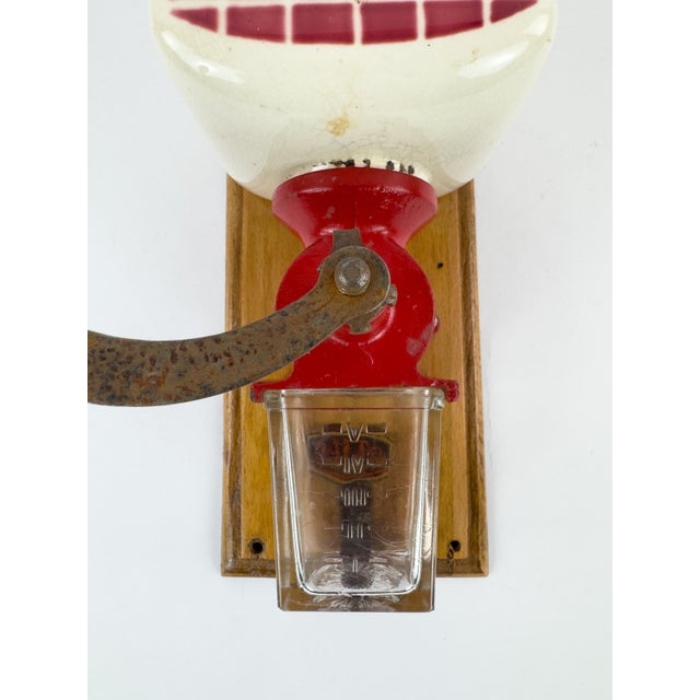 Cream Vintage French Dalto Wall-Mounted Coffee Grinder, Peugeot Frères Mechanism, C. 1930–1950 For Sale - Image 8 of 15