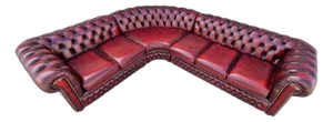 English Leather Chesterfield Sectional Sofa