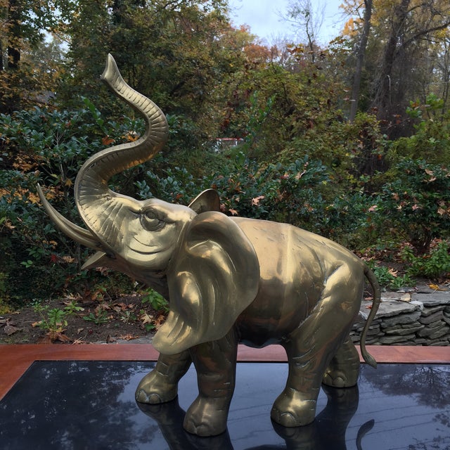 Vintage Extra Large Brass Elephant Statue Chairish