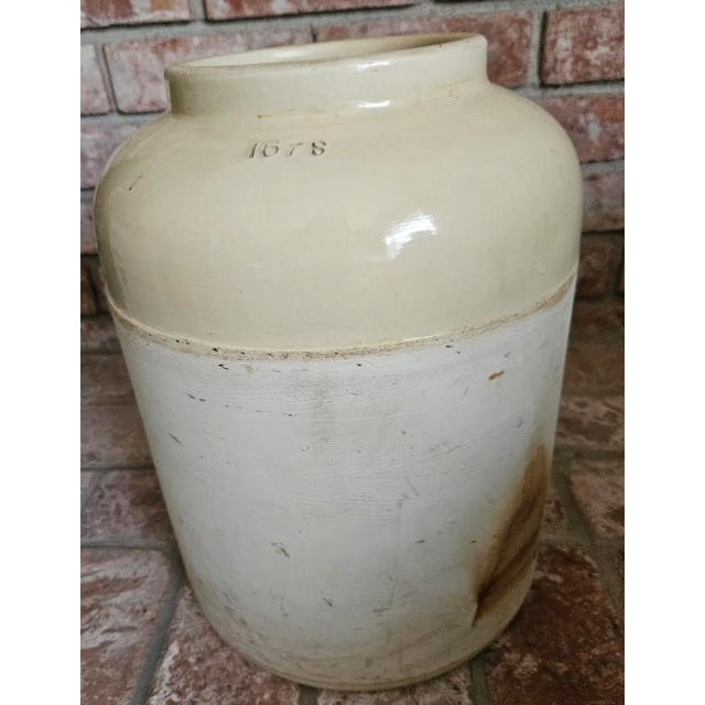 Antique 1900s Corona Stoneware Edinburgh Whiskey Crock Jug 14 Inches For Sale - Image 4 of 13
