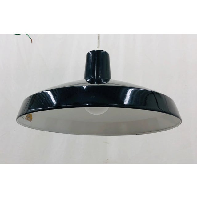 Fantastic Vintage Mid Century Eames Era Industrial Style Pendant Chandelier. Original black finish, fittings wiring and...