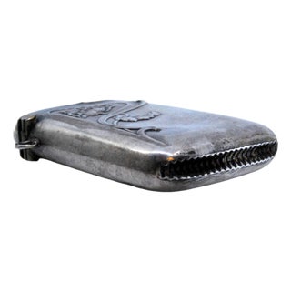 Silver Matchbox with Raised Floral Motifs and Hinged Lid For Sale