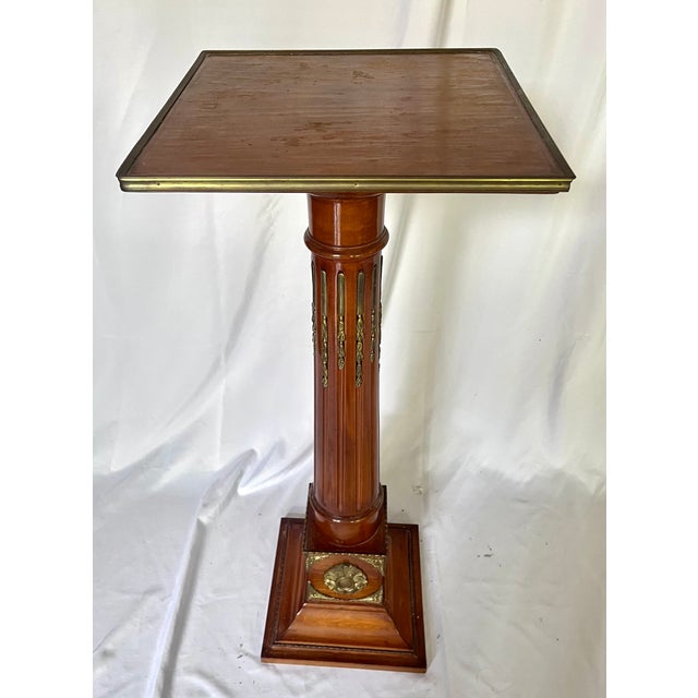 Antique Mahogany Neoclassical Pedestals on Plinth Bases - A Pair For Sale - Image 11 of 16
