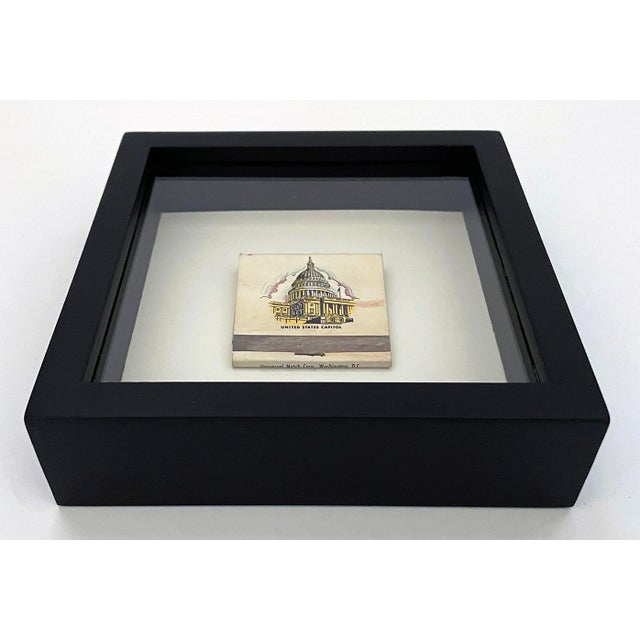 Vintage Framed Matchbook From the United States Capitol Building For Sale - Image 4 of 6