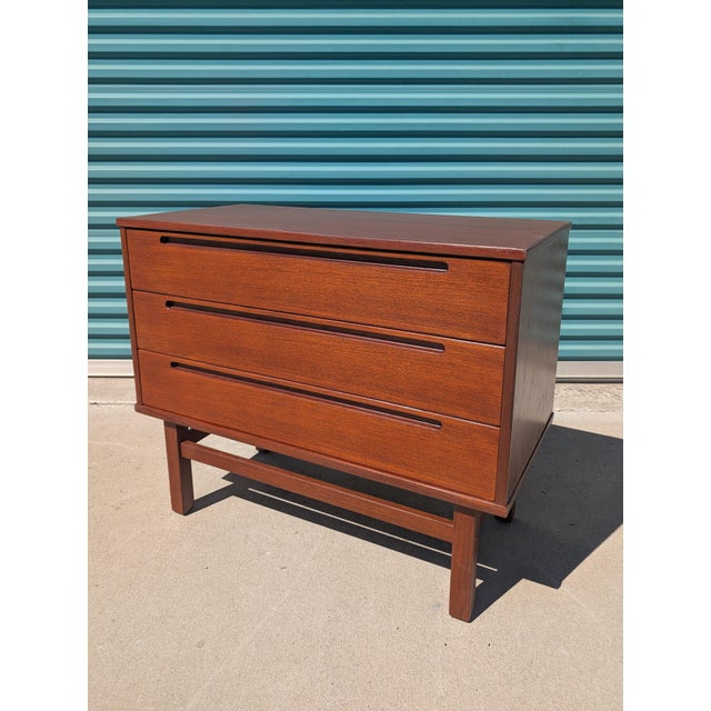 1960s Nils Jonsson Mid-Century Modern Teak 3-Drawer Chest, Denmark, C. 1960s For Sale - Image 5 of 11