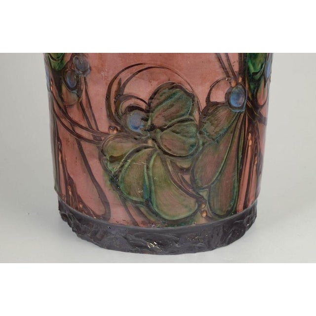 Floor Vase in Stoneware with Stylised Floral Motifs from Kähler, 1930s For Sale - Image 4 of 6