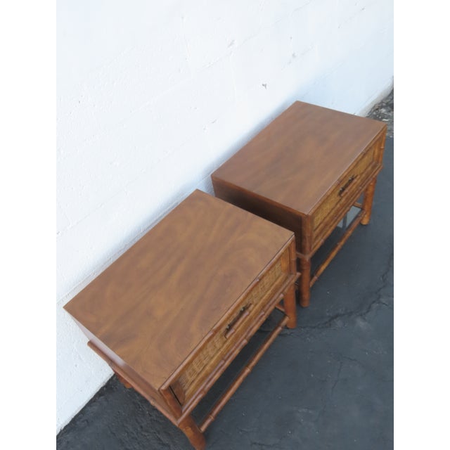 American of Martinsville Hollywood Regency Bamboo Nightstands a Pair 6449 For Sale - Image 10 of 18