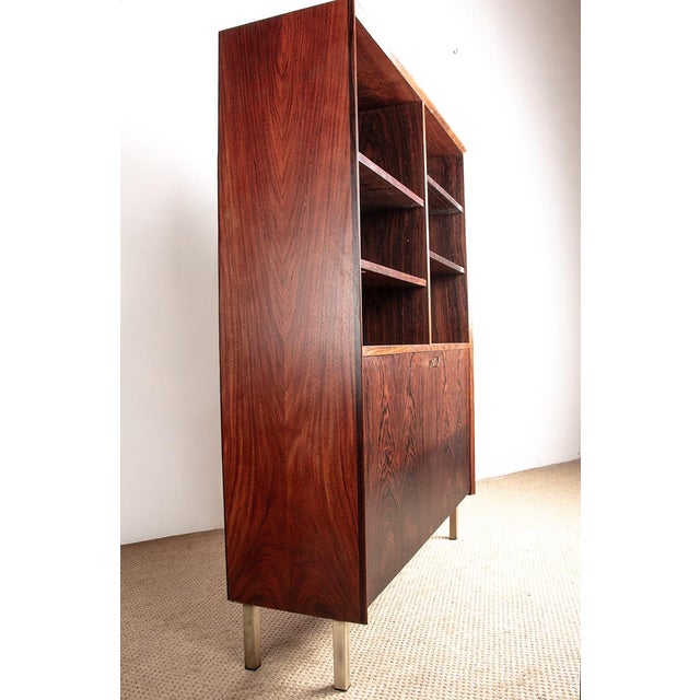 Vintage Danish Bookcase in Rosewood and Brass by Erik Brouer for Brouers Mobelfabrik, 1960 For Sale - Image 11 of 16