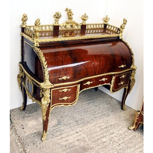 French Louis XV Cylinder Roll Top Secretaire For Sale - Image 15 of 15