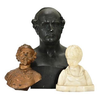 French Vintage Trio of Small Busts For Sale