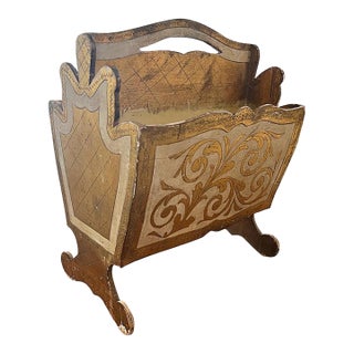19th Century Italian Florentine Magazine Rack For Sale