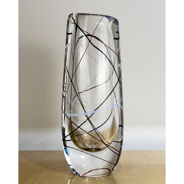1950s Vintage Vase and Bowl by Vicke Lindstrand for Kosta, 1950s, Set of 2 For Sale - Image 5 of 6