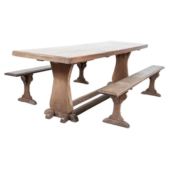 Large English Oak Trestle Table For Sale - Image 18 of 18