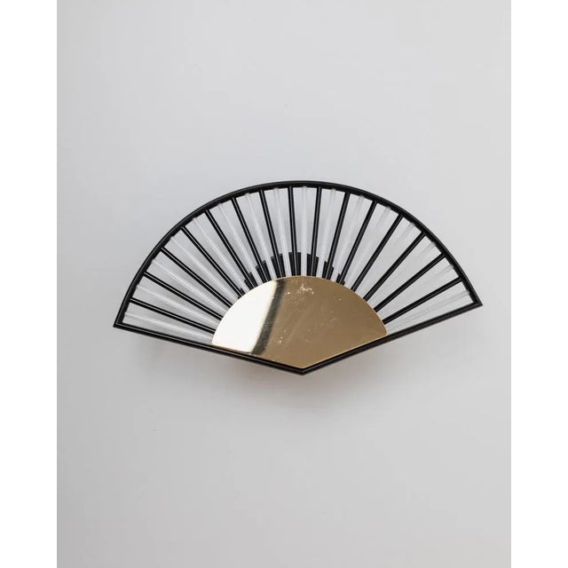 Hollywood Regency Fan-Shaped Glass Tubes and Gilt Metal Wall Lamp, Italy, 1980s For Sale - Image 6 of 11