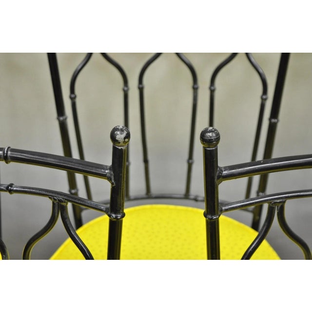 Vintage Salterini Hollywood Regency Wrought Iron Faux Bamboo Dining Chair, Set 8 For Sale - Image 16 of 18