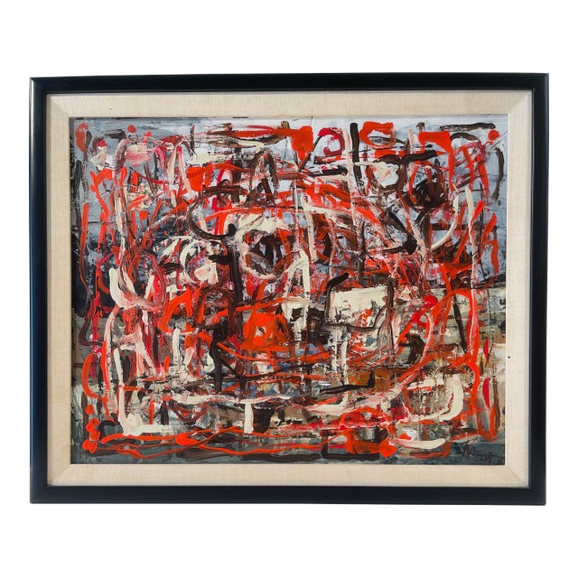 Mid 20th Century Kalm Original Impasto Abstract For Sale