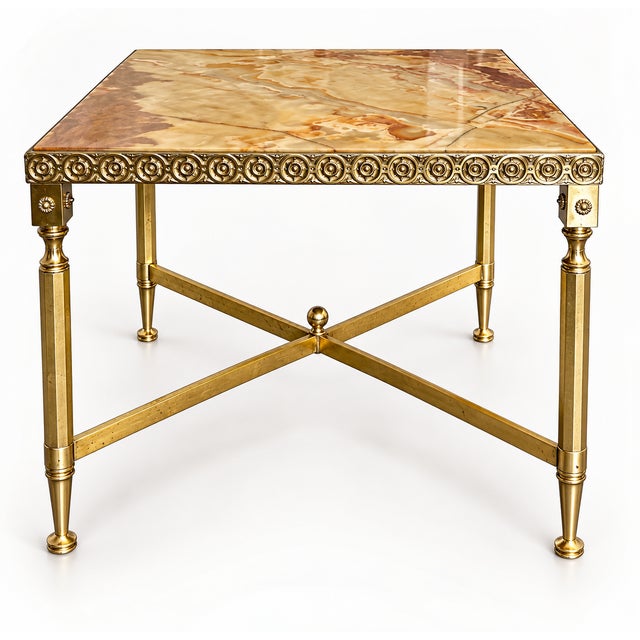 Vintage Side Table in Bronze, Brass and Onyx, Italy, 1960s For Sale - Image 10 of 10
