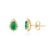 Art Deco 14k Gold Art Deco Zambian Emerald Halo Diamond Studs- 2 Pieces For Sale - Image 3 of 9