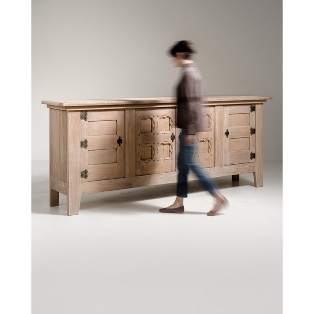 1970s 1970s French Oak Brutalist Buffet For Sale - Image 5 of 17