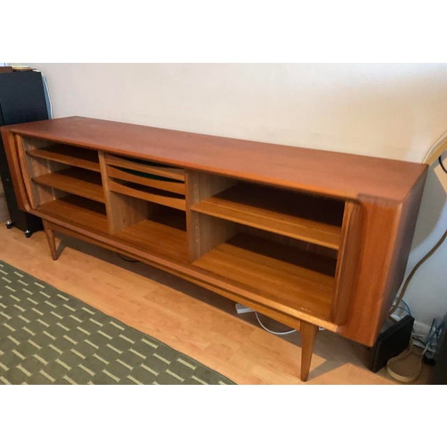 Mid-Century Modern Danish Teak Tambour Door Sideboard from Bernhard Pedersen & Søn For Sale - Image 3 of 18
