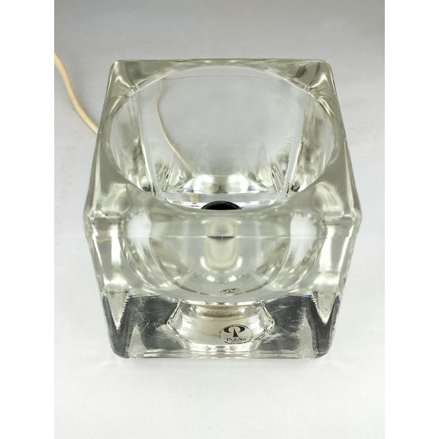 Glass Cube-Shaped Glass Table Lamps by Peill & Putzler, 1970s, Set of 2 For Sale - Image 7 of 12
