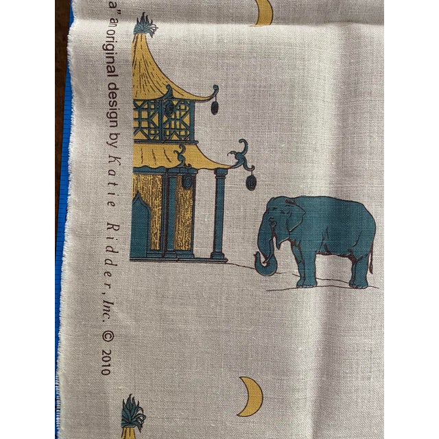 Chinoiserie 1 Yard Katie Ridder Pagoda Fabric in Saffron Kr80-04 For Sale - Image 3 of 4