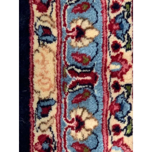 1970s Navy Blue Fine Hand Knotted Persian Vintage Kerman For Sale In Washington DC - Image 6 of 7