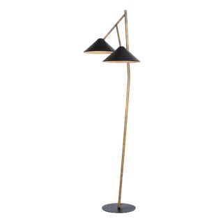 Black Raw Brass Grenverk Floor Lamp by Johan Carpner for Konsthantverk For Sale